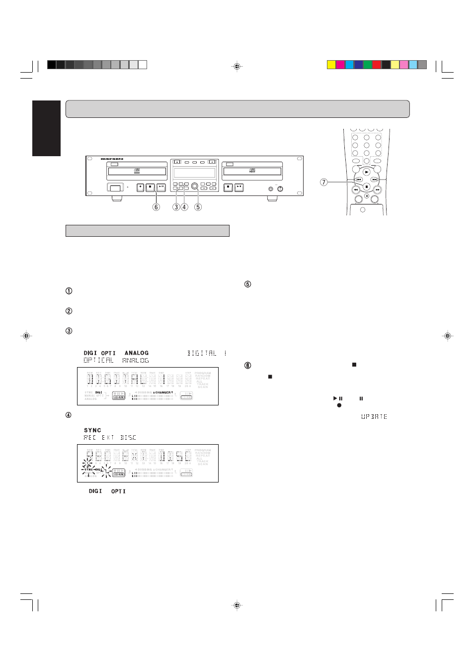 Recording, English, Sync recording | Ut y r e | Marantz CDR500 User Manual | Page 19 / 33