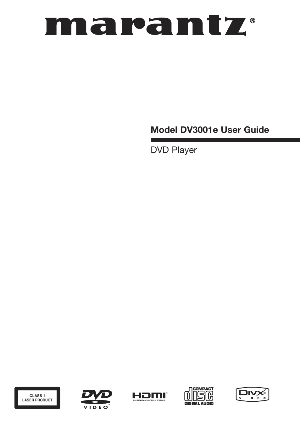 Marantz DV3001e User Manual | 26 pages