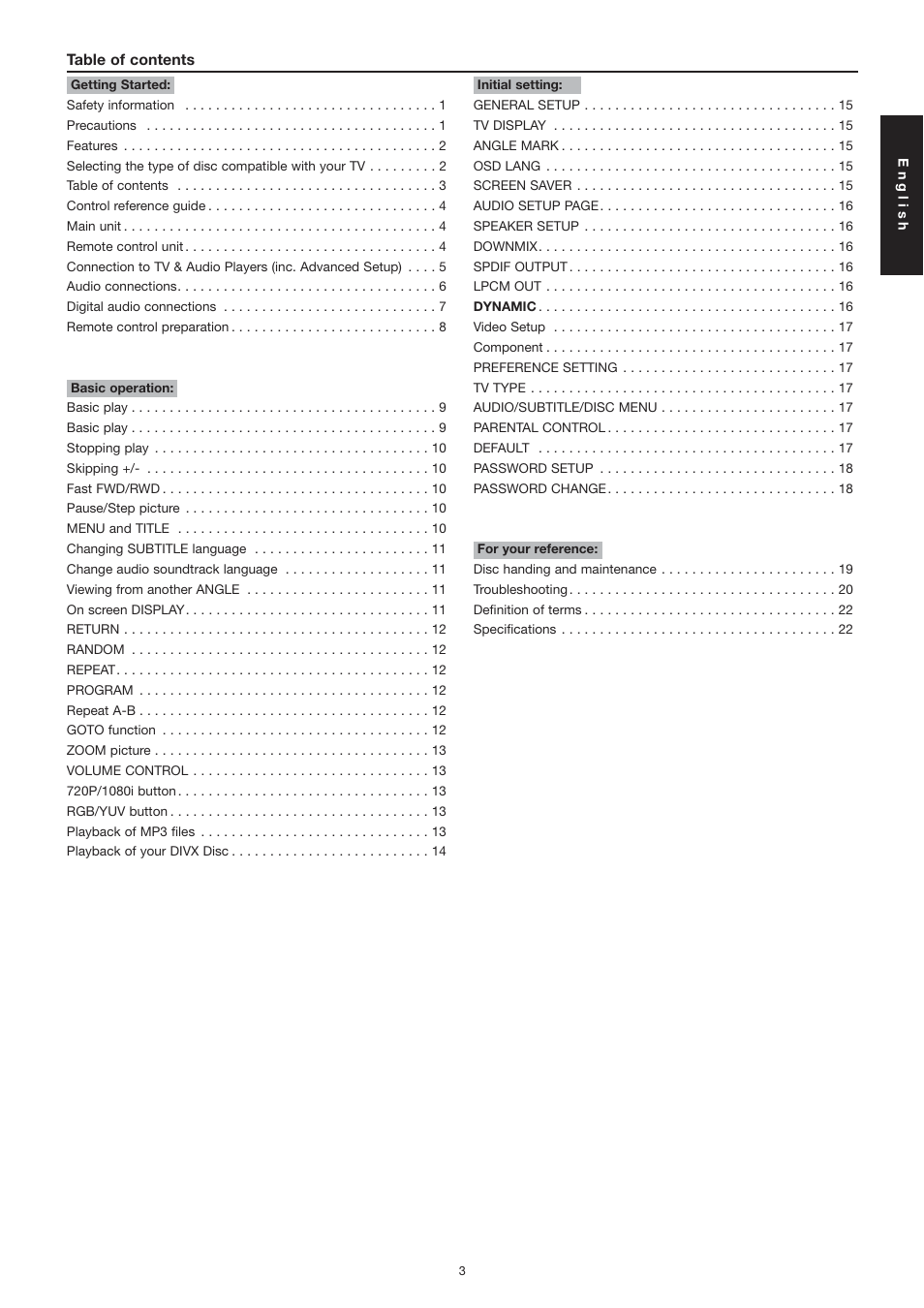 Marantz DV3001e User Manual | Page 5 / 26