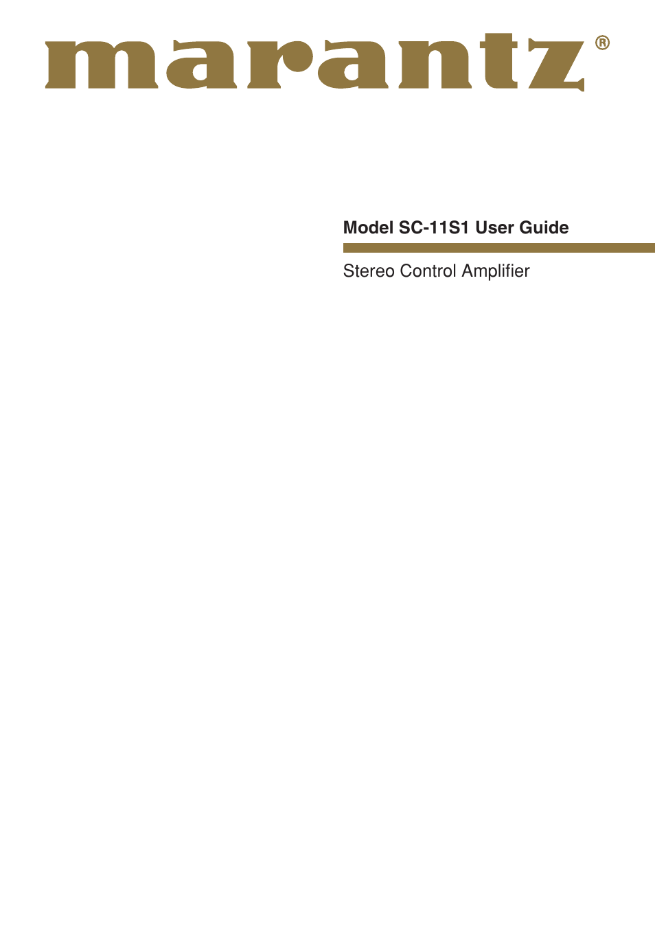 Marantz Model SC-11S1 User Manual | 37 pages