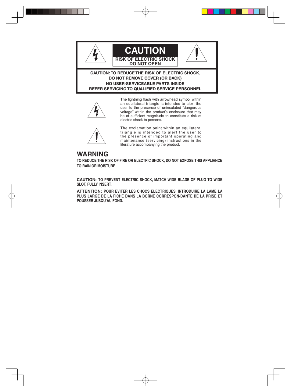 Caution, Warning | Marantz Model SC-11S1 User Manual | Page 2 / 37