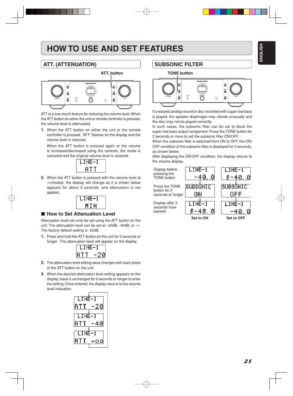 How to use and set features | Marantz Model SC-11S1 User Manual | Page 27 / 37