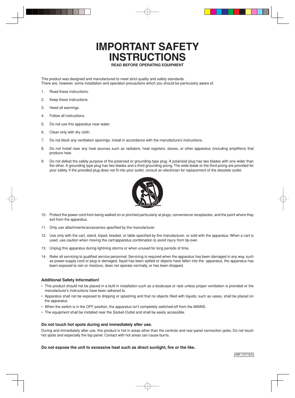Important safety instructions | Marantz Model SC-11S1 User Manual | Page 3 / 37