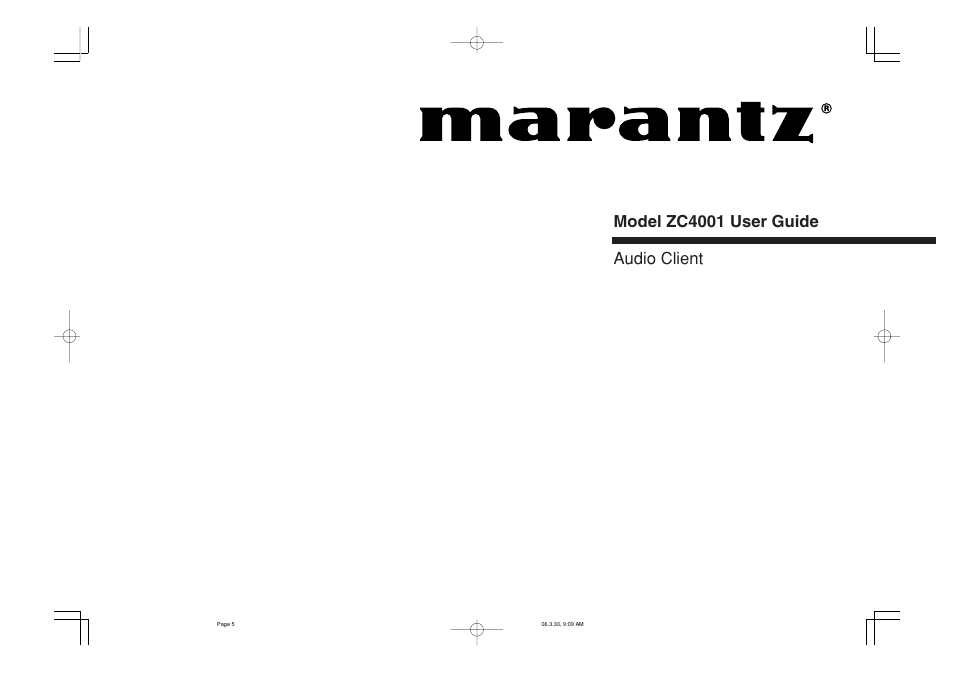 Marantz ZC4001 User Manual | 14 pages