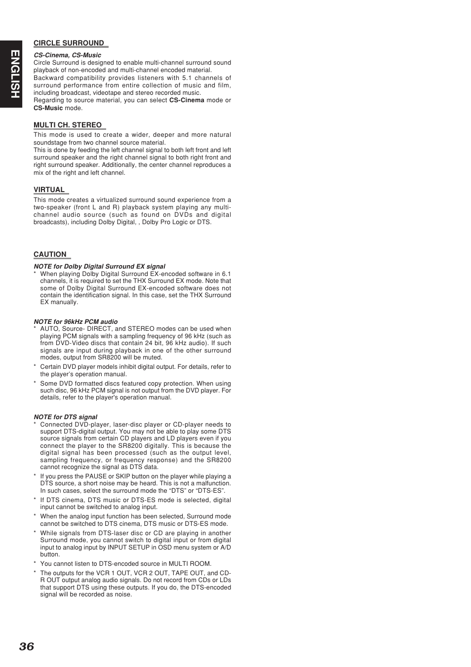 36 english | Marantz SR8200 User Manual | Page 40 / 53