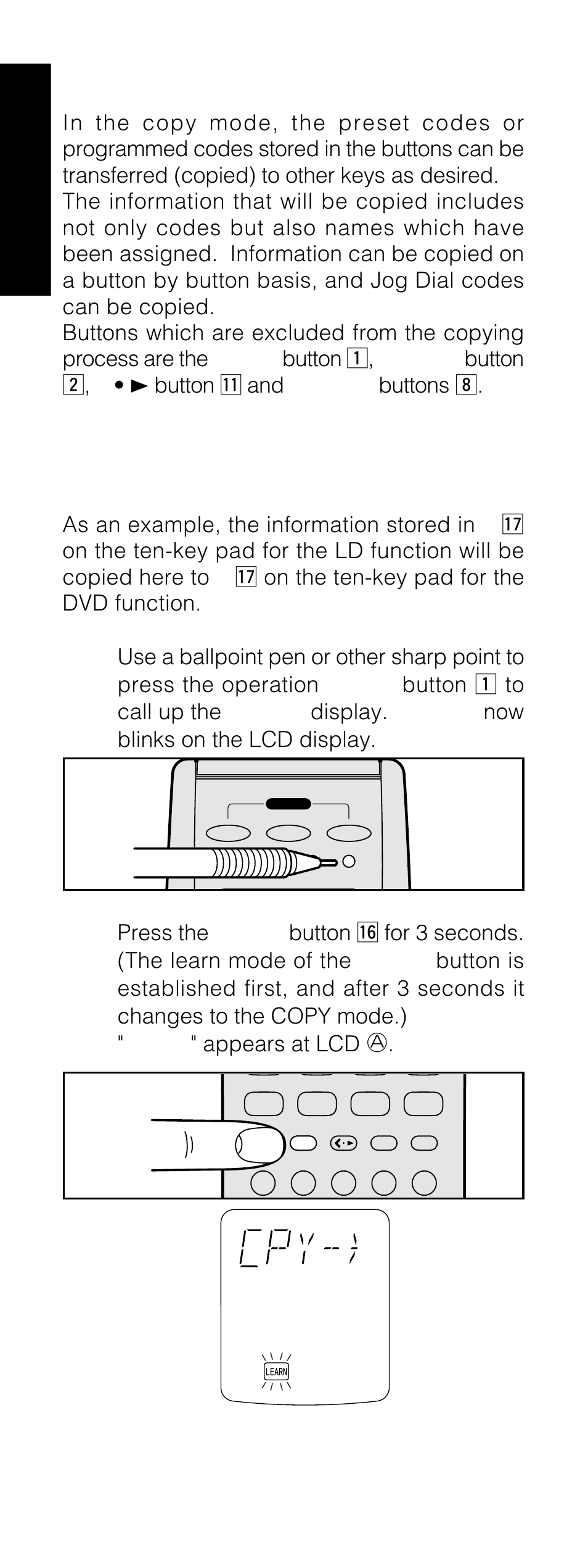 Copy mode, Copying on a button by button basis, English | Marantz RC1200 User Manual | Page 33 / 47