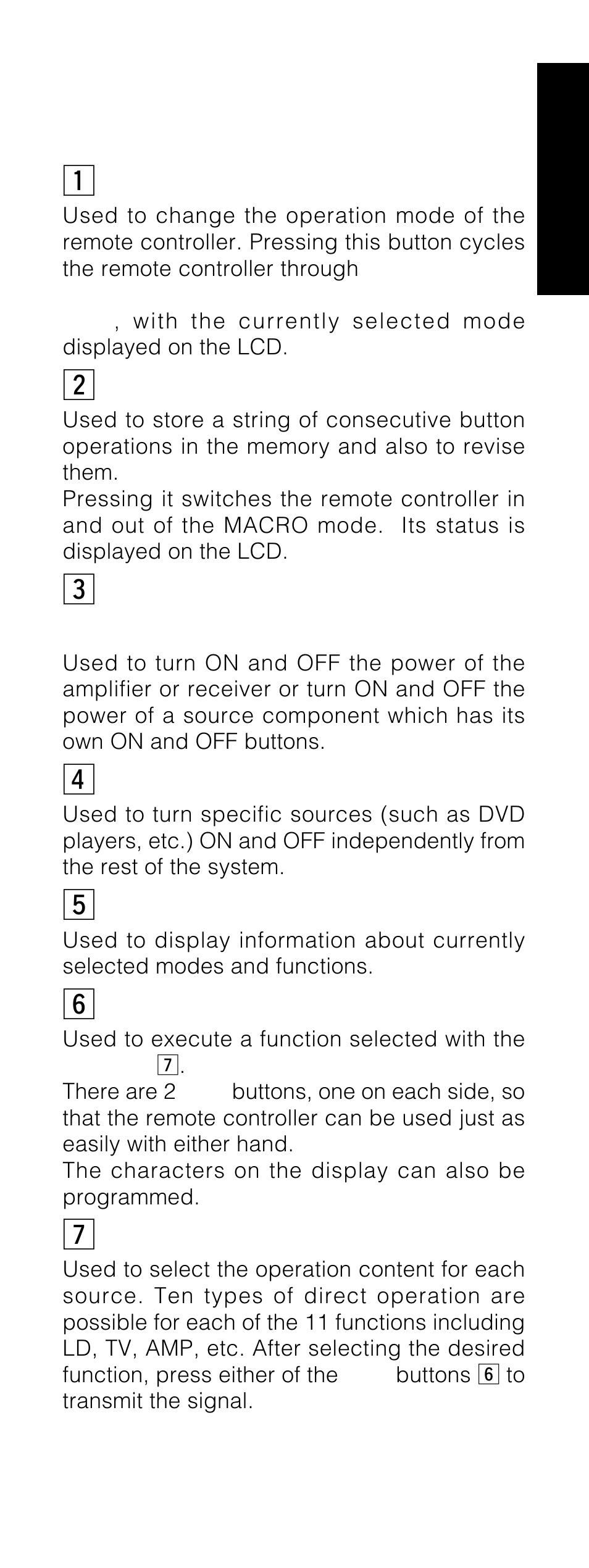 Names of parts & functions, Xmacro button, Cpower on and off buttons | Vsource on/off button, Blcd, Nent buttons, Mjog dial | Marantz RC1200 User Manual | Page 4 / 47