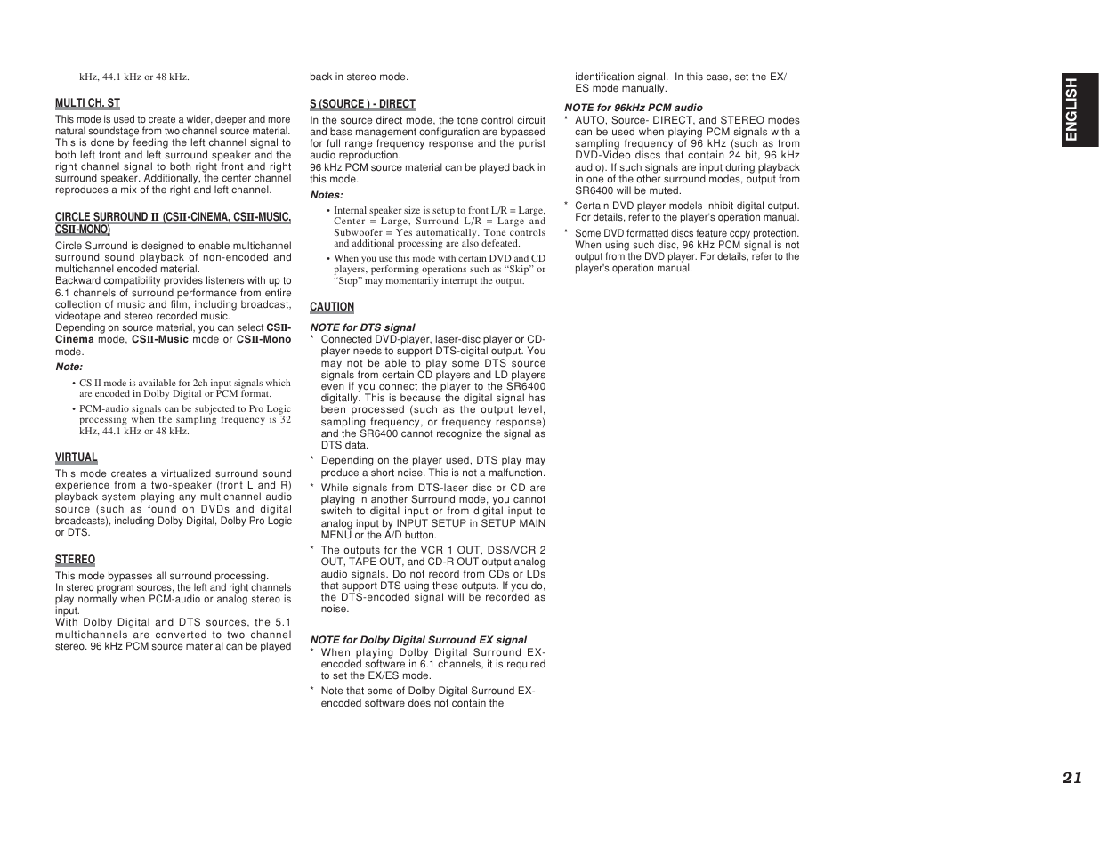English | Marantz SR6400 User Manual | Page 24 / 38