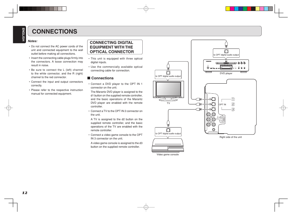 Connections | Marantz ES7001 User Manual | Page 14 / 25