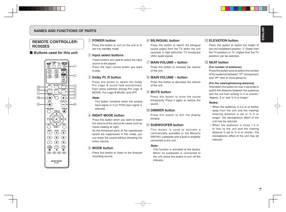 Marantz ES7001 User Manual | Page 9 / 25