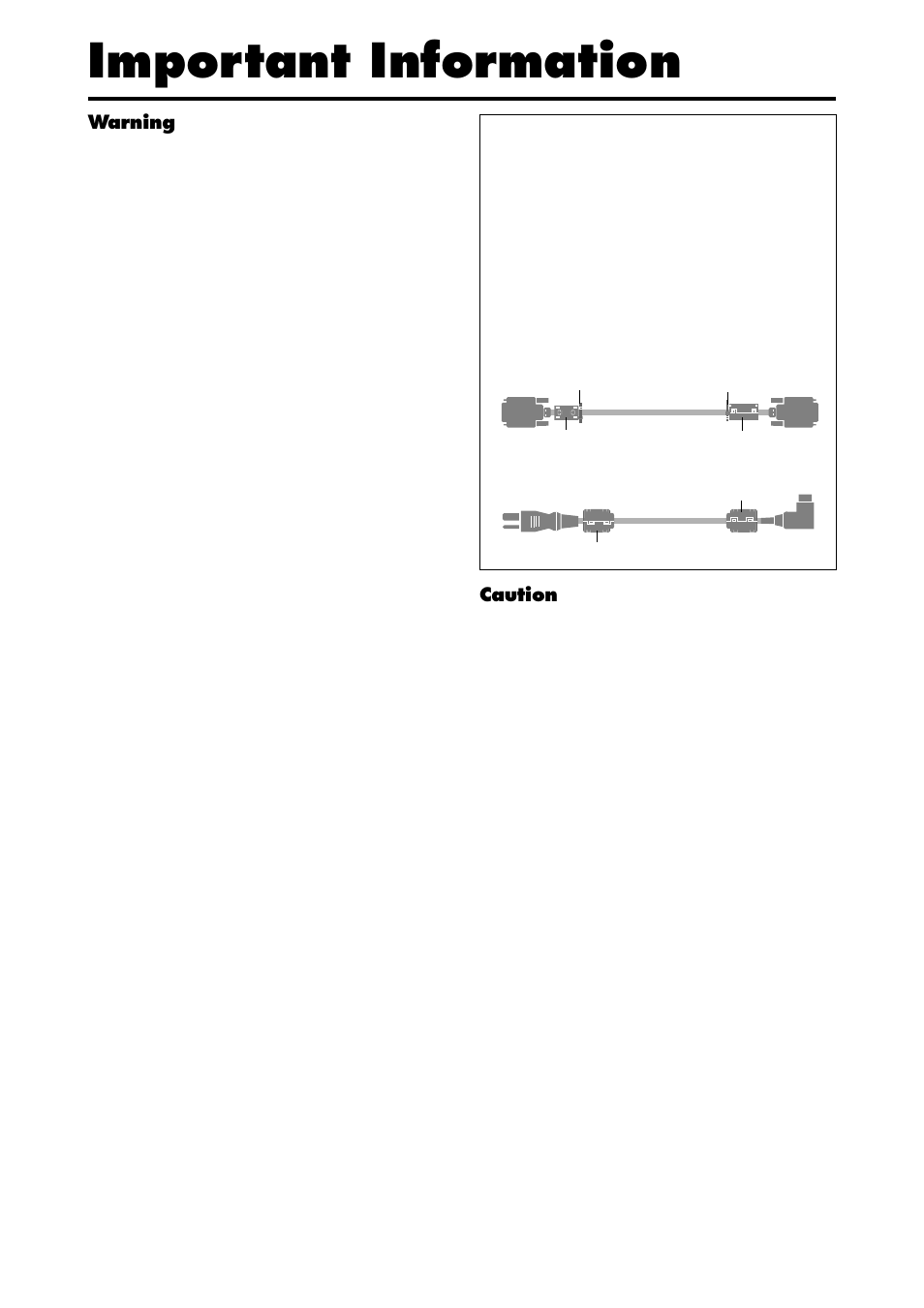 Important information, Warning, Caution | Marantz PD6140D User Manual | Page 55 / 60