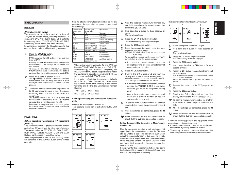 Learn name macro use page | Marantz SR8002 User Manual | Page 20 / 94