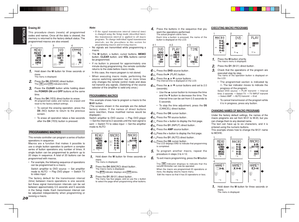 Learn name macro use page | Marantz SR8002 User Manual | Page 23 / 94