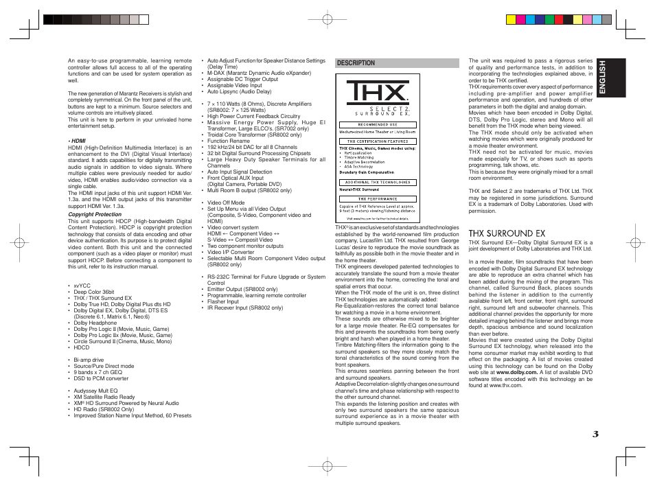 Marantz SR8002 User Manual | Page 6 / 94