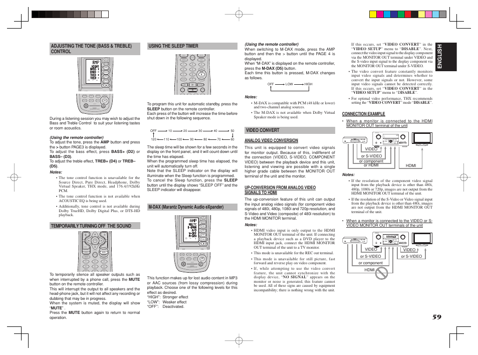 Learn name macro use page 1 2 3 4, Sleep, Use page 4 | Marantz SR8002 User Manual | Page 62 / 94