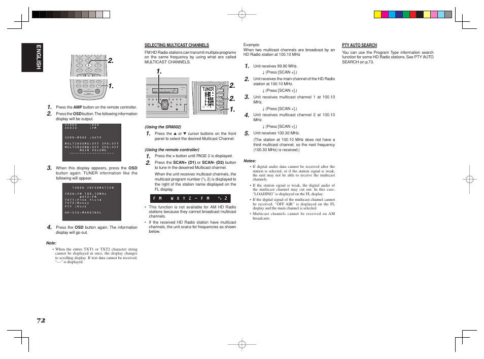 1ch att spk-ab disp osd thx sleep, Use page 2 | Marantz SR8002 User Manual | Page 75 / 94