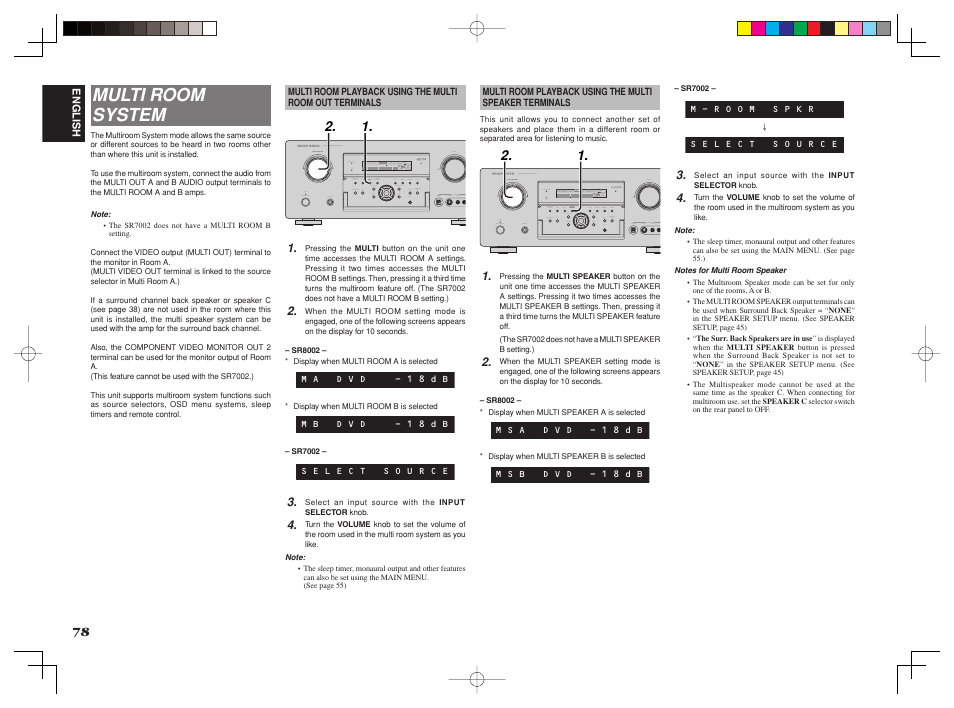 Multi room system | Marantz SR8002 User Manual | Page 81 / 94