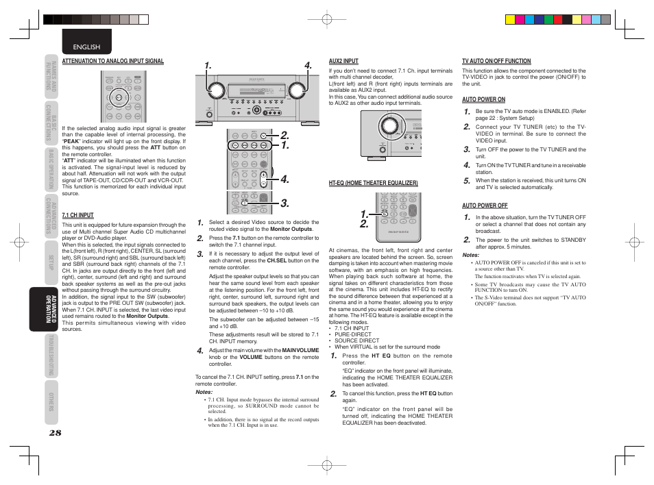 Disp multi auto sleep surr auto | Marantz SR4003 User Manual | Page 32 / 50