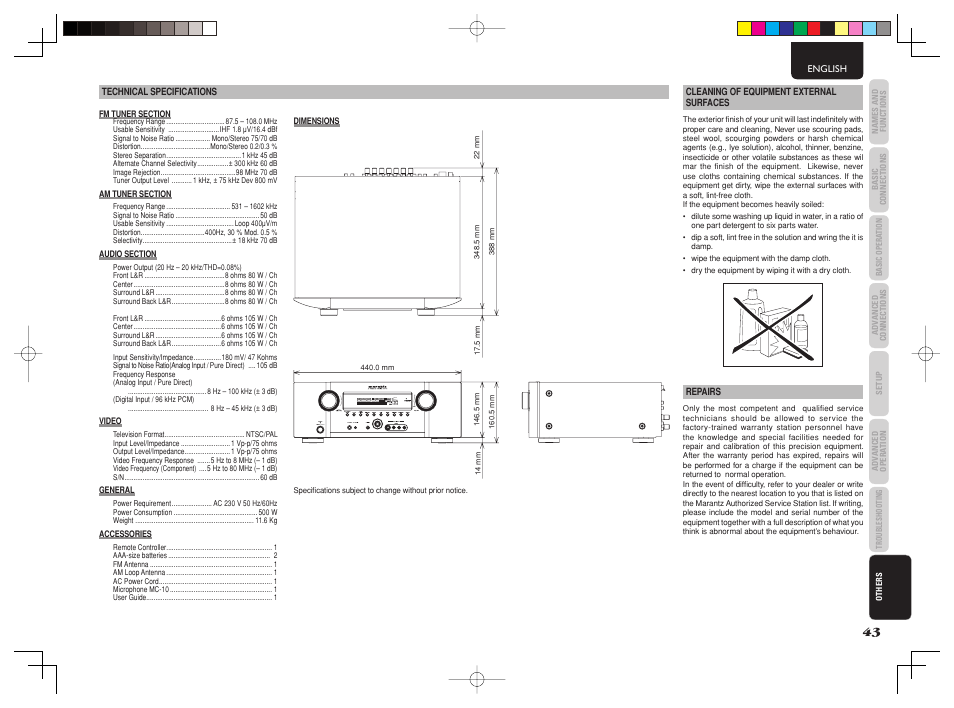 Marantz SR4003 User Manual | Page 47 / 50