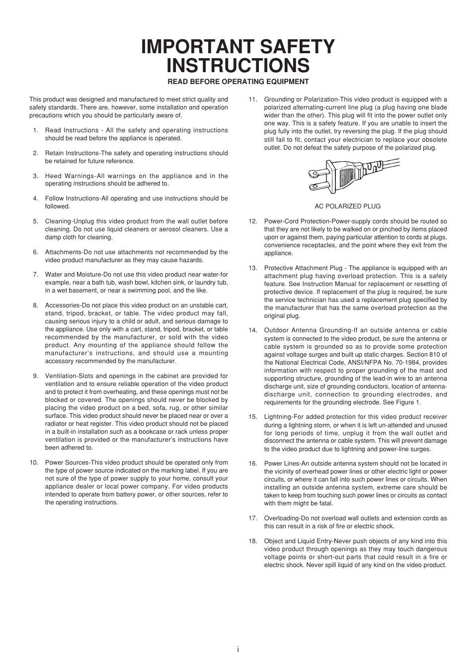 Important safety instructions | Marantz SR6200 User Manual | Page 3 / 31