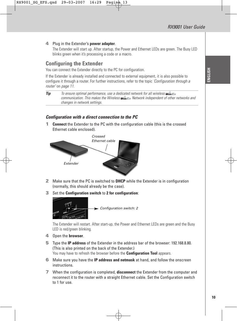 Configuring the extender | Marantz RX9001 User Manual | Page 13 / 25