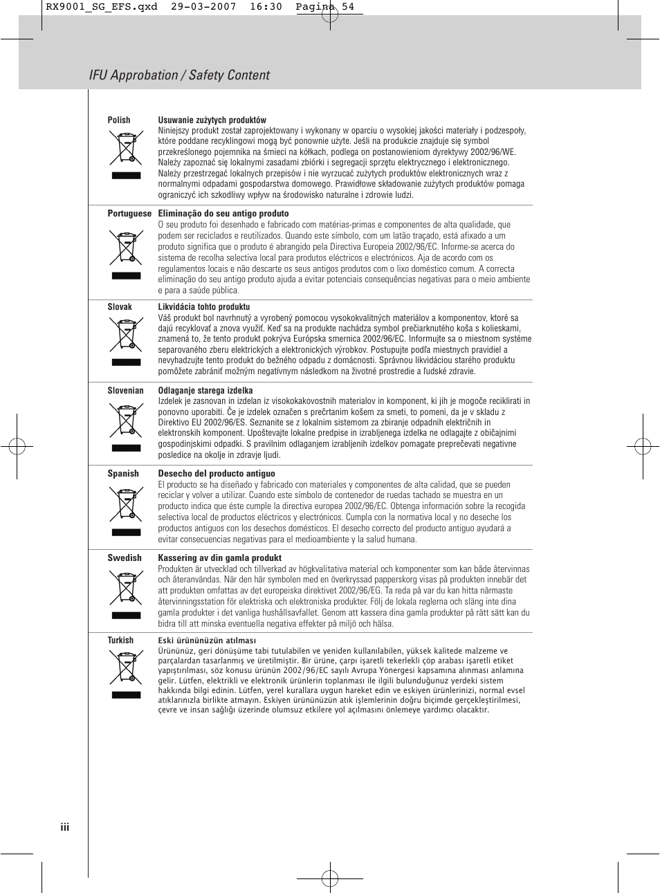 Ifu approbation / safety content | Marantz RX9001 User Manual | Page 23 / 25