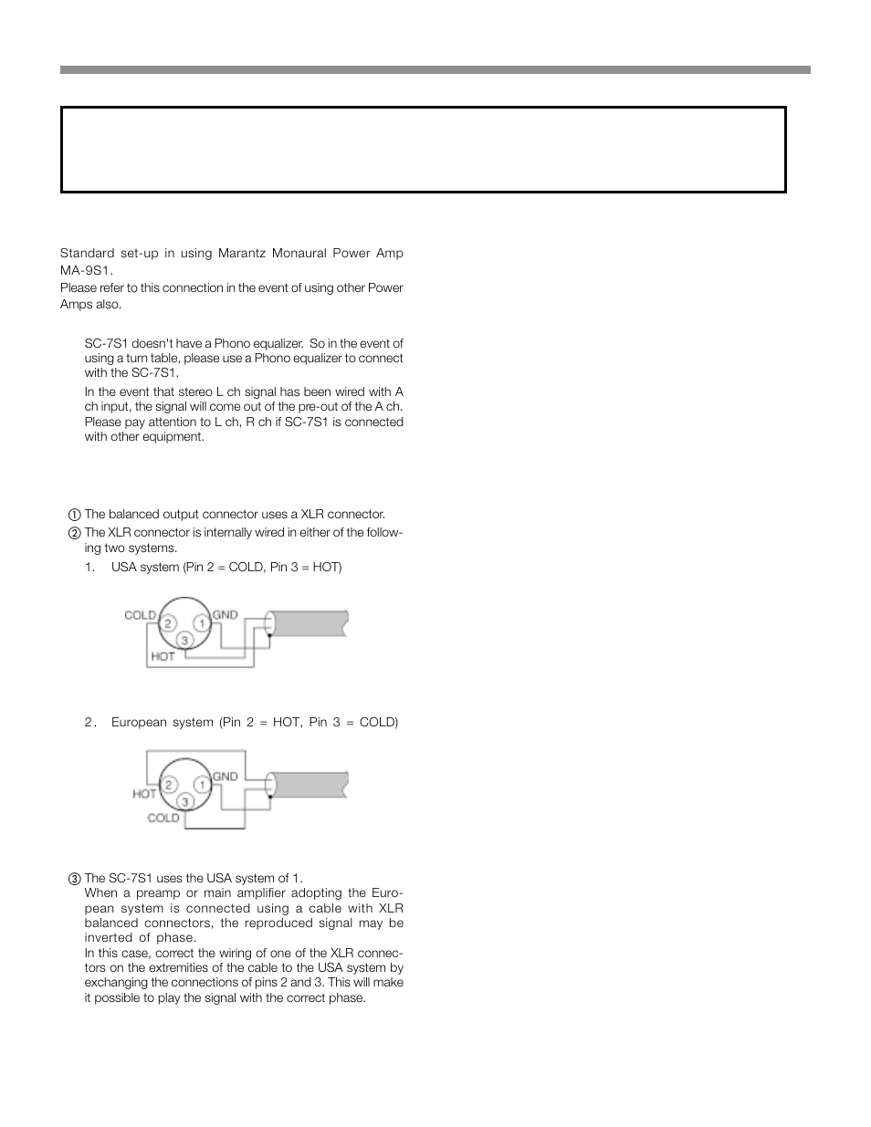 Balanced terminal, Connections | Marantz SC-7S1 User Manual | Page 8 / 25