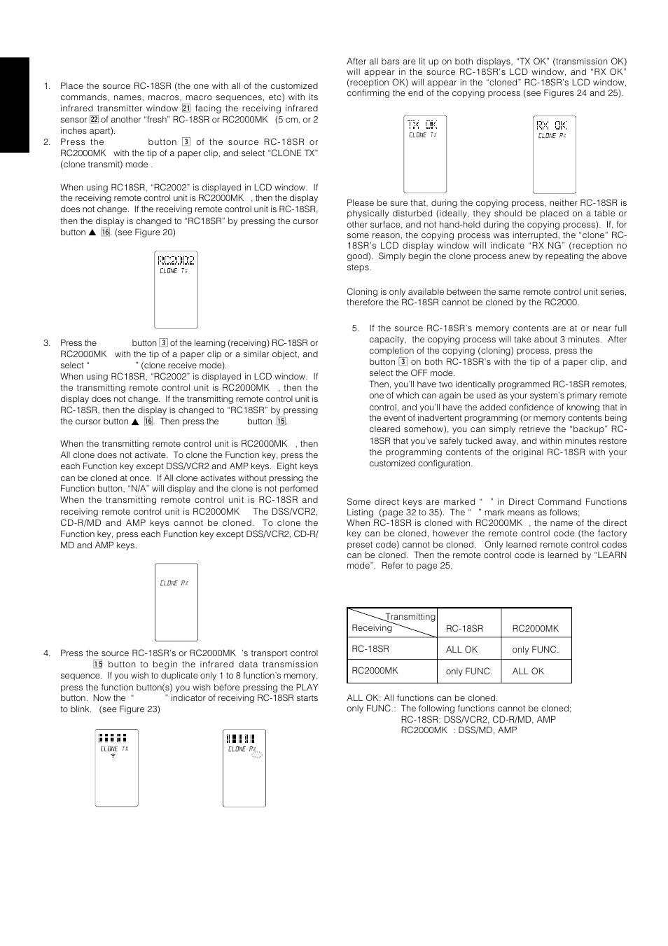 English, The table of cloning relations | Marantz SR-18EX User Manual | Page 35 / 47