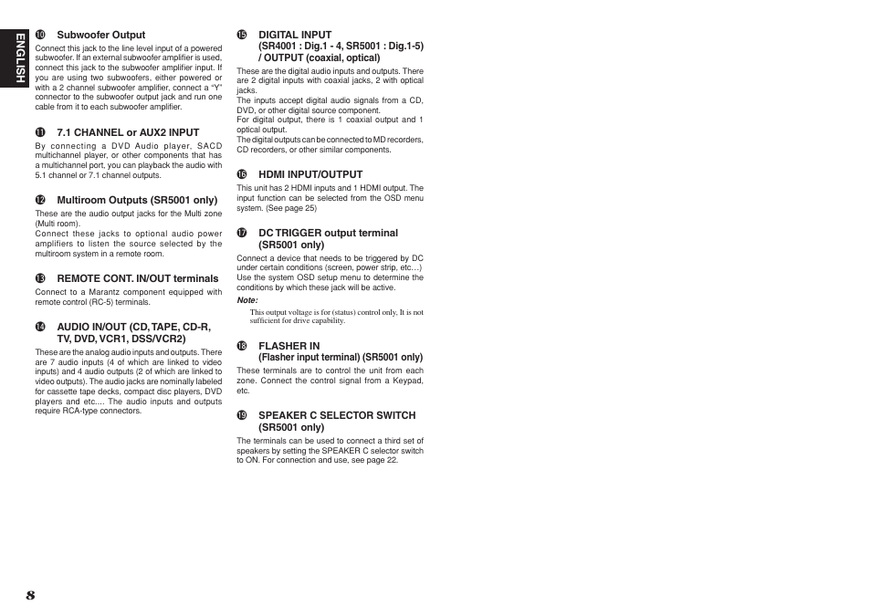 Marantz SR4001 User Manual | Page 12 / 51