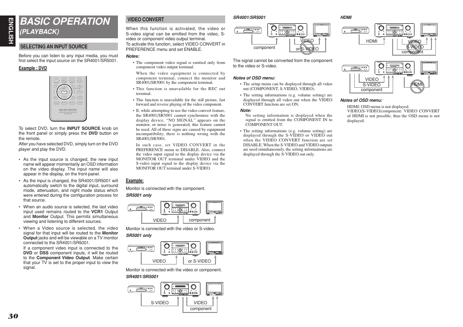 Basic operation | Marantz SR4001 User Manual | Page 34 / 51