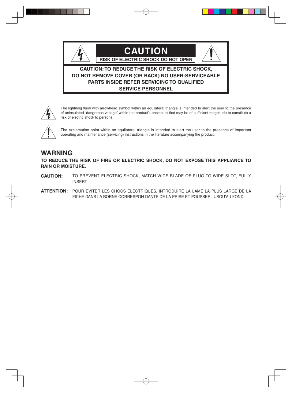 Caution, Warning | Marantz PM-11S2 User Manual | Page 2 / 35
