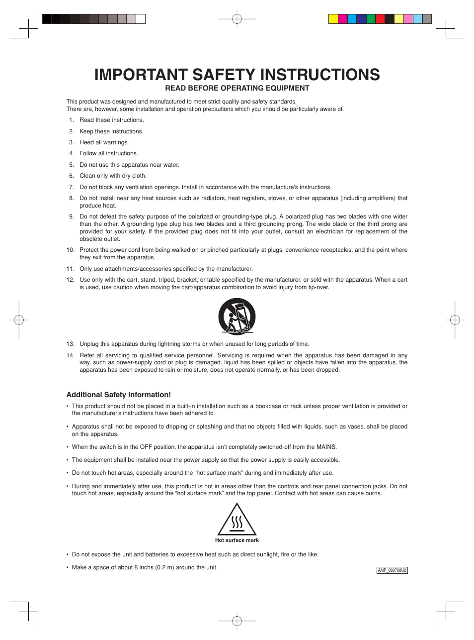Important safety instructions | Marantz PM-11S2 User Manual | Page 3 / 35