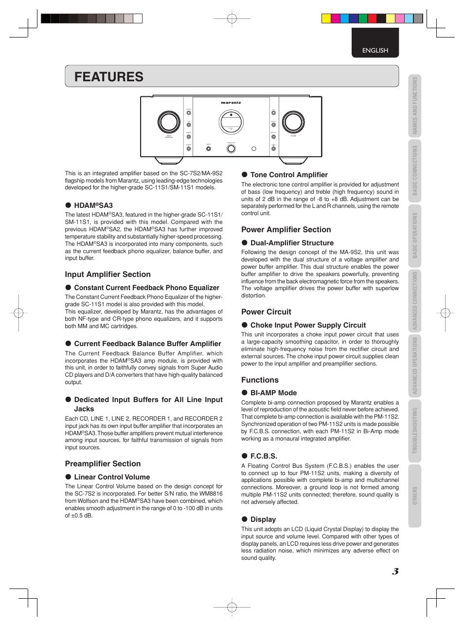 Features | Marantz PM-11S2 User Manual | Page 9 / 35