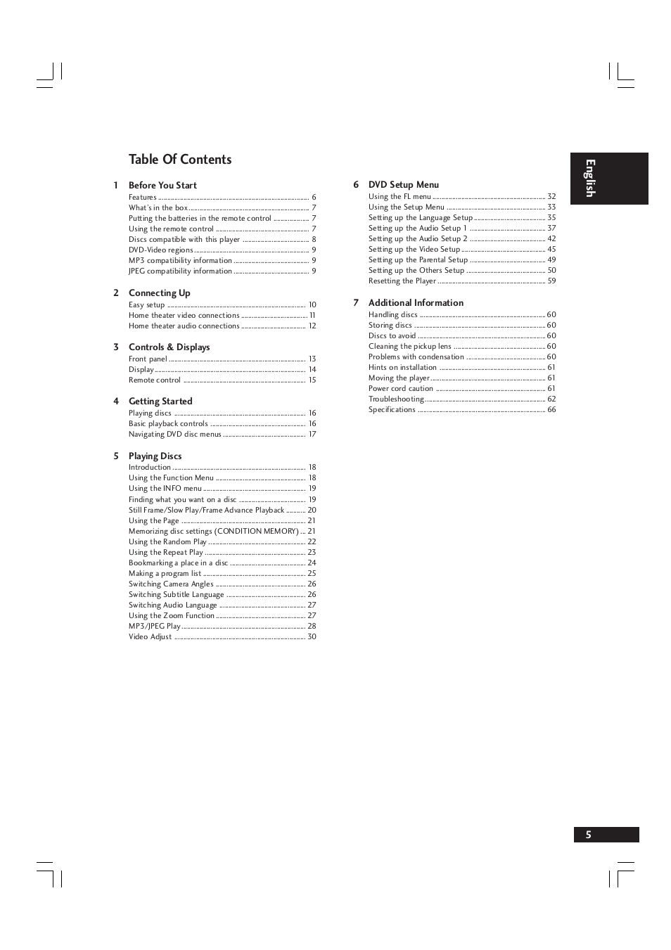 Marantz DV9600 User Manual | Page 5 / 68