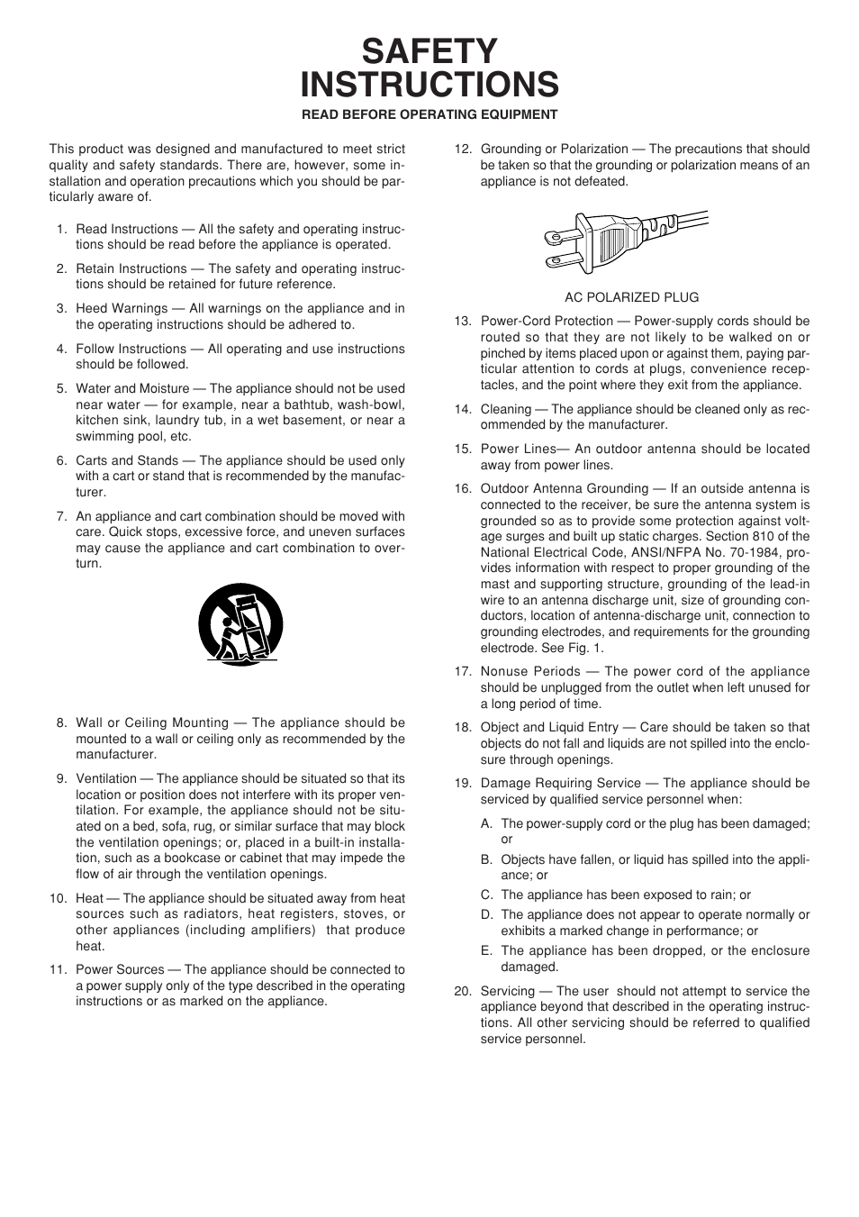 Safety instructions | Marantz MM9000 User Manual | Page 3 / 9