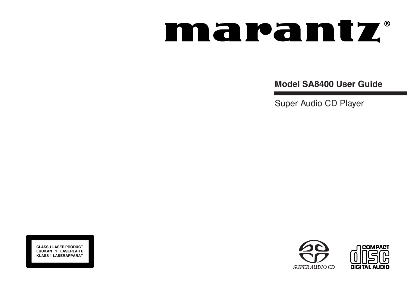 Marantz SA8400 User Manual | 16 pages