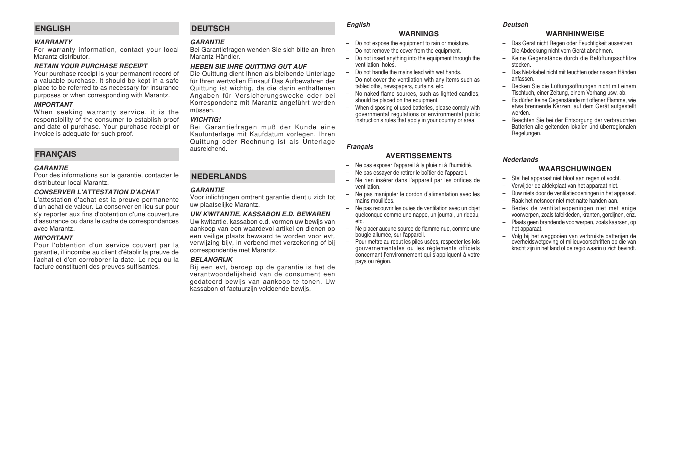 Marantz SA8400 User Manual | Page 2 / 16