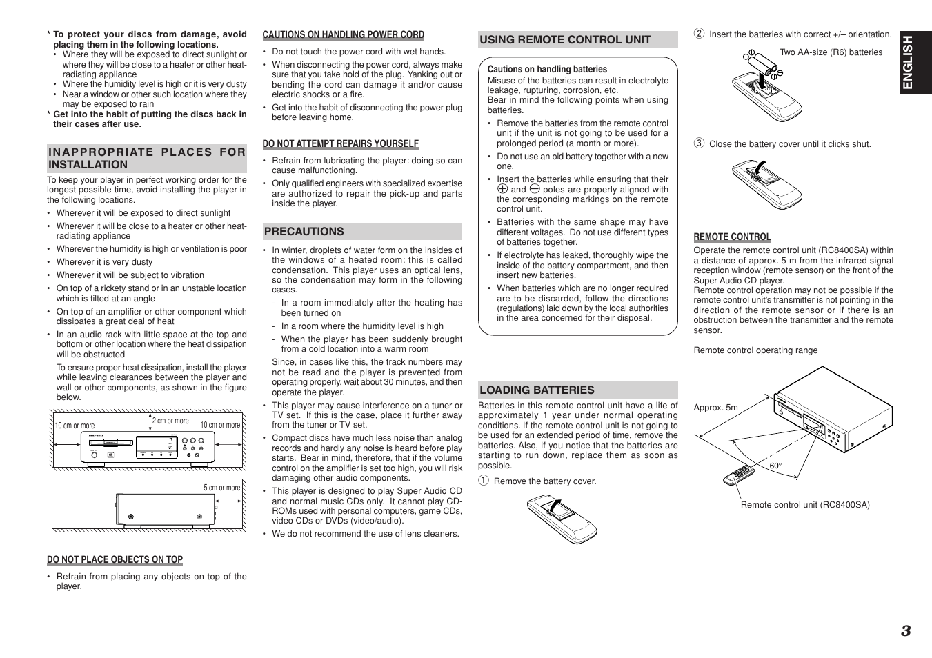 Marantz SA8400 User Manual | Page 5 / 16