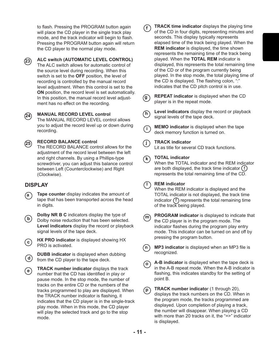 Marantz PMD351 User Manual | Page 11 / 27
