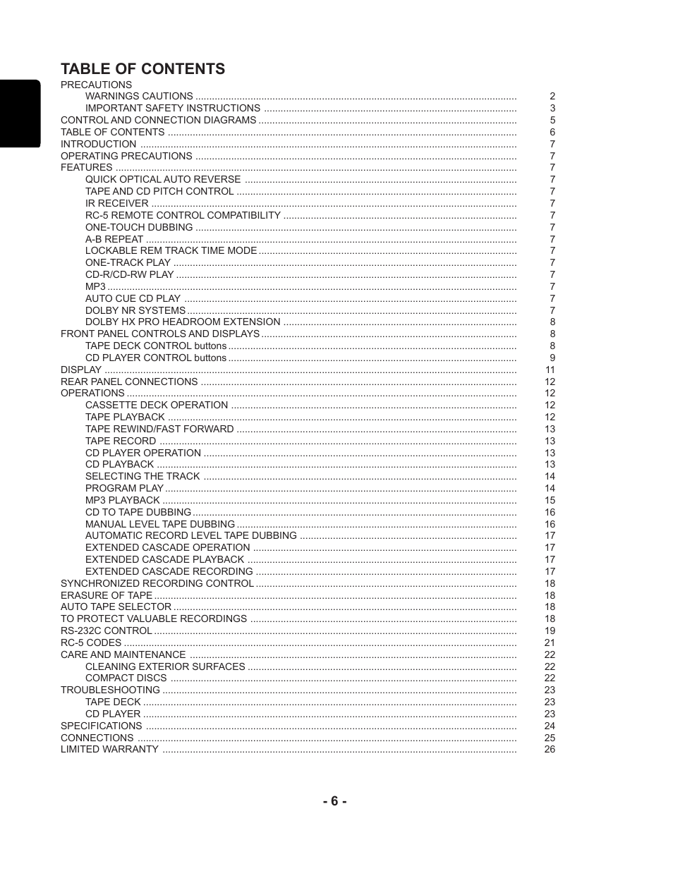 Marantz PMD351 User Manual | Page 6 / 27