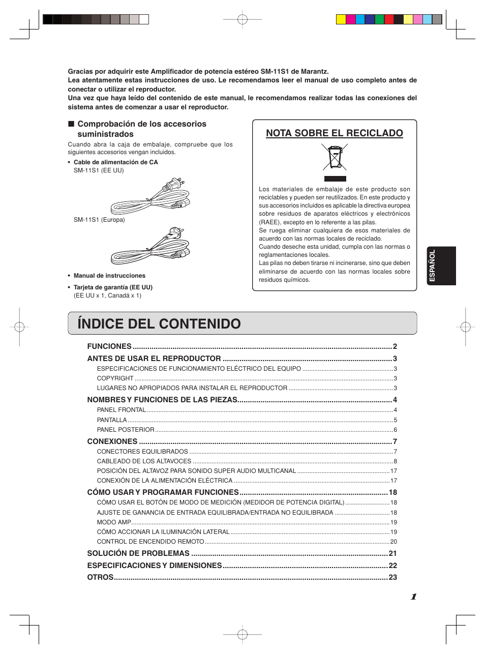 Marantz SM-11S1 User Manual | Page 7 / 31