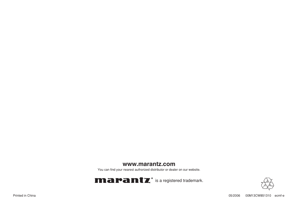 Marantz SR4021 User Manual | Page 23 / 23