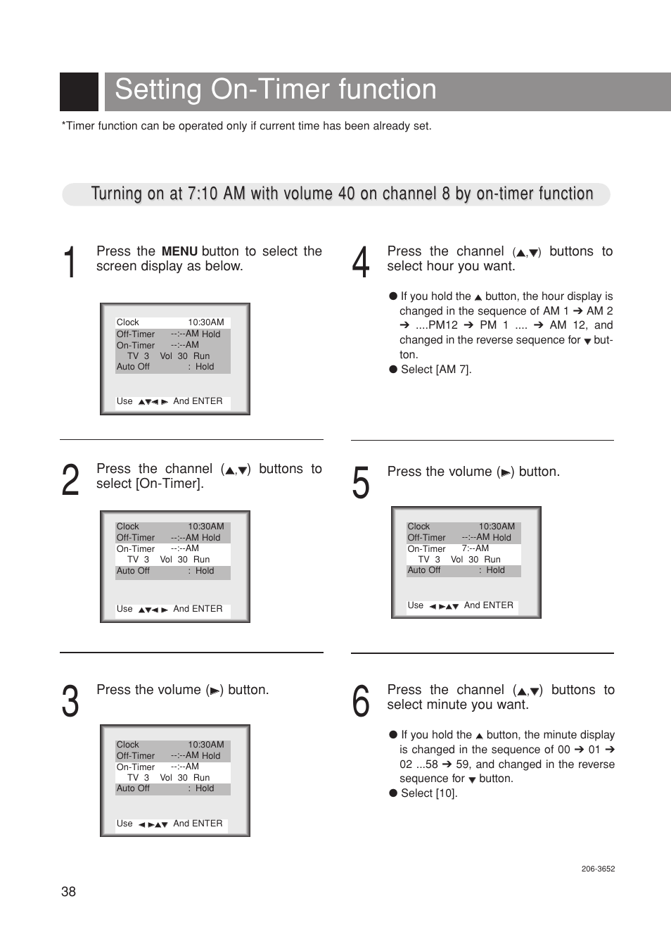 Setting on-timer function | Marantz LC1500 User Manual | Page 38 / 48