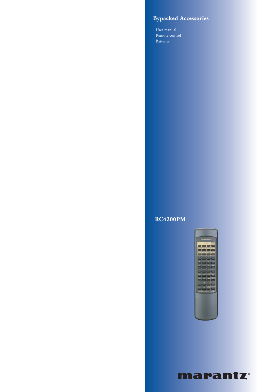 Rc4200pm bypacked accessories | Marantz PM4400 OSE User Manual | Page 3 / 4