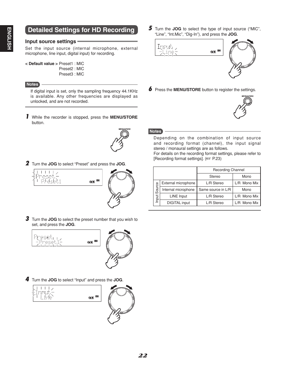 Detailed settings for hd recording | Marantz CDR310 User Manual | Page 30 / 59