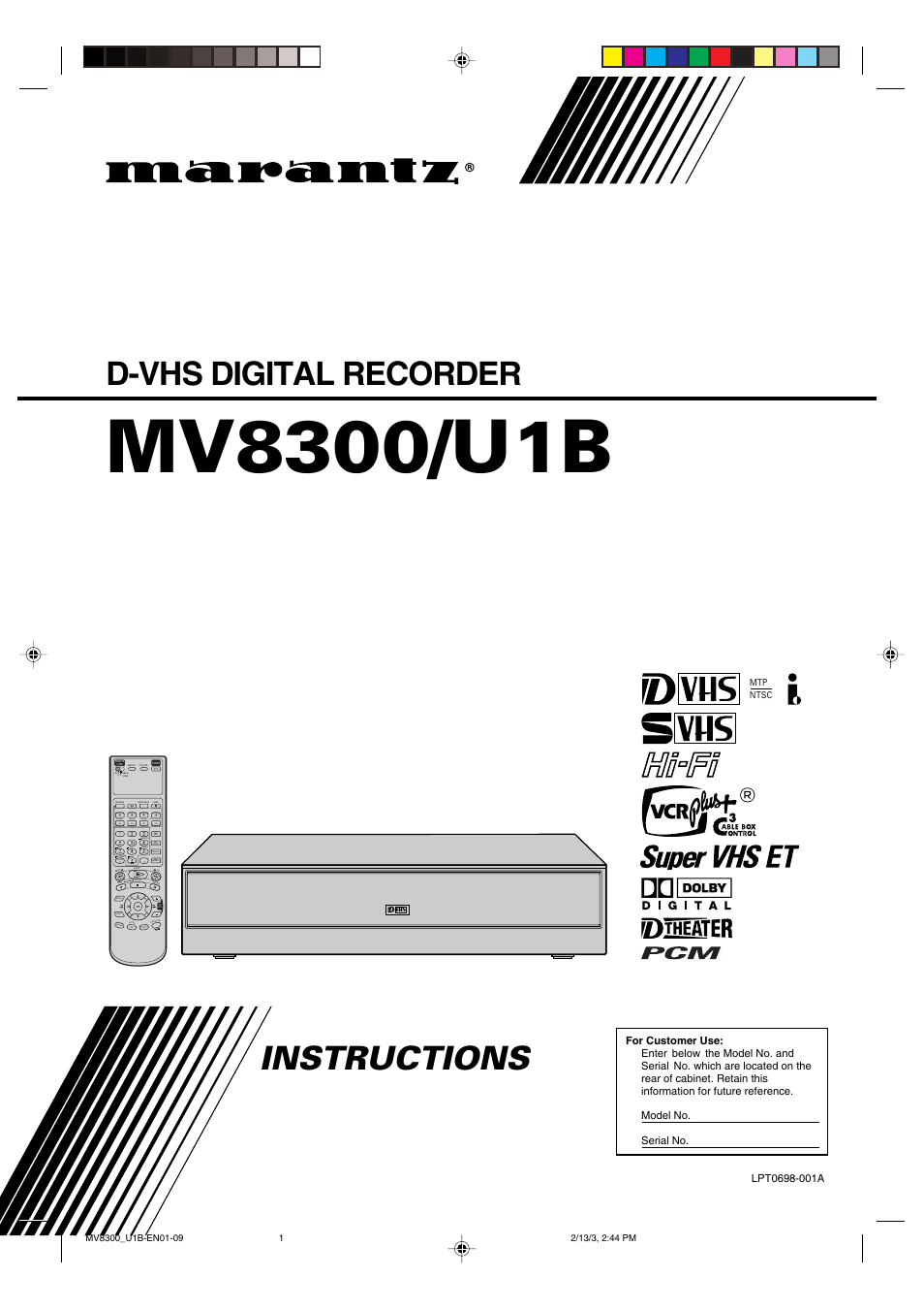 Marantz MV8300_U1B User Manual | 92 pages