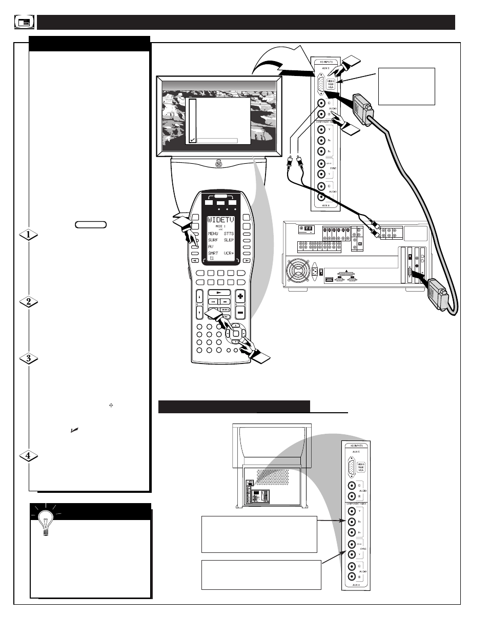 Onitor, Eatures, Ontrols | Hd component video in, Vga/rgb/hdcomponent, Vol menu ch status/exit, Mart | Marantz PV5580/PV6080 User Manual | Page 38 / 53