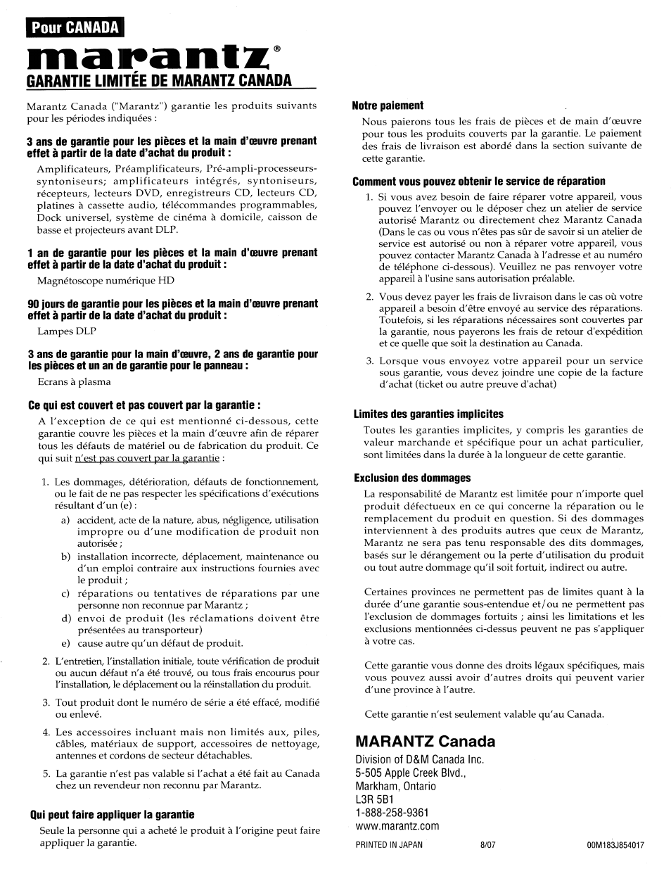 Marantz UD9004 User Manual | Page 75 / 77