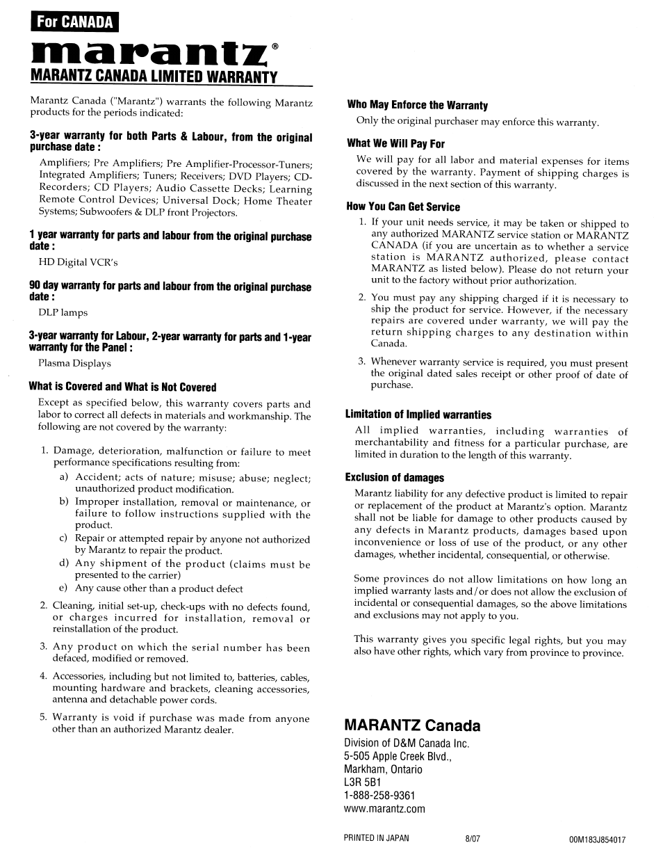 Marantz UD9004 User Manual | Page 76 / 77