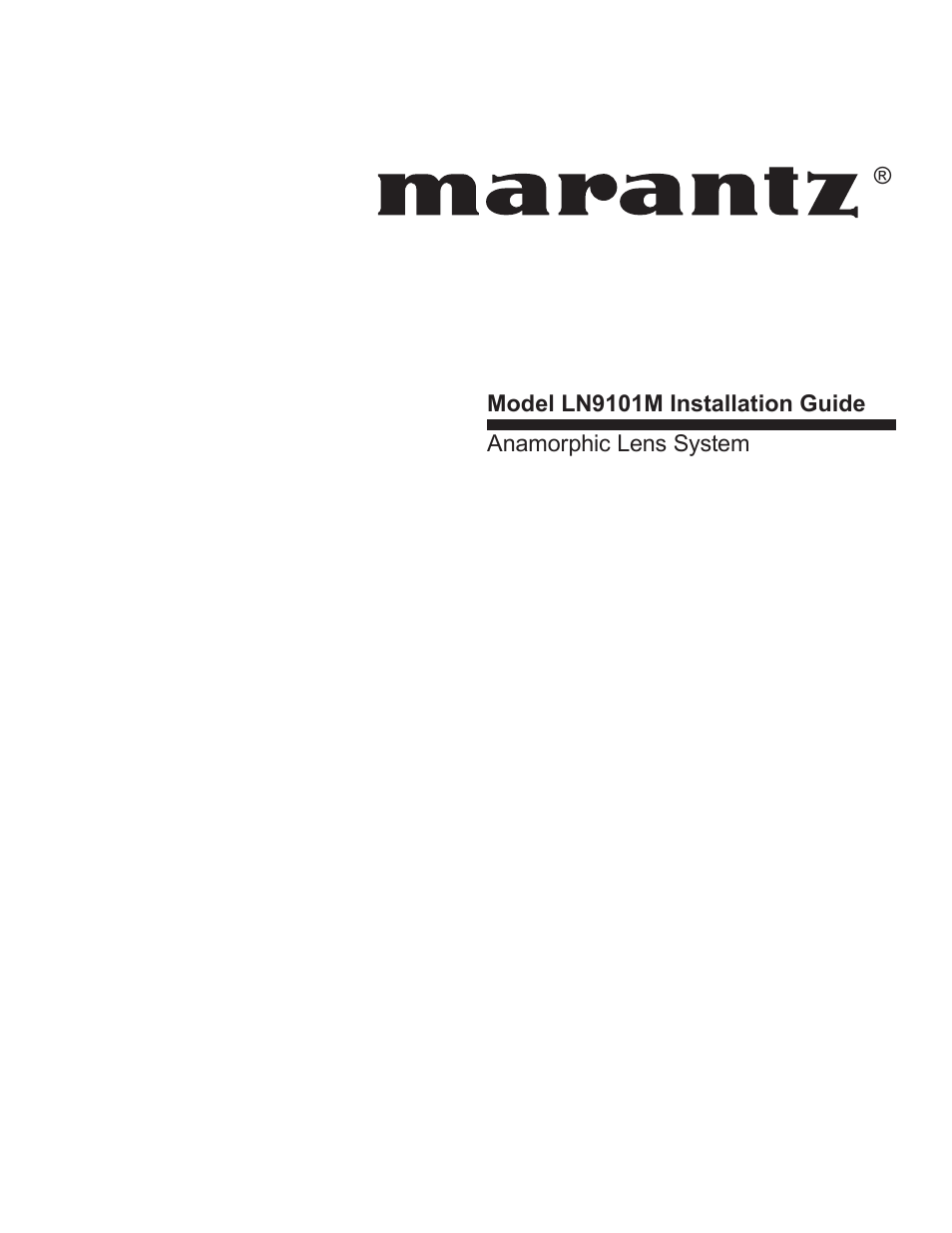 Marantz LN9101M User Manual | 12 pages
